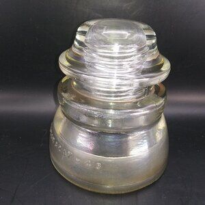 Hemingray No. 45 Clear Glass Power Line Insulator 10-51: Made In USA